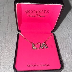 Love Necklace - Gold and Pink